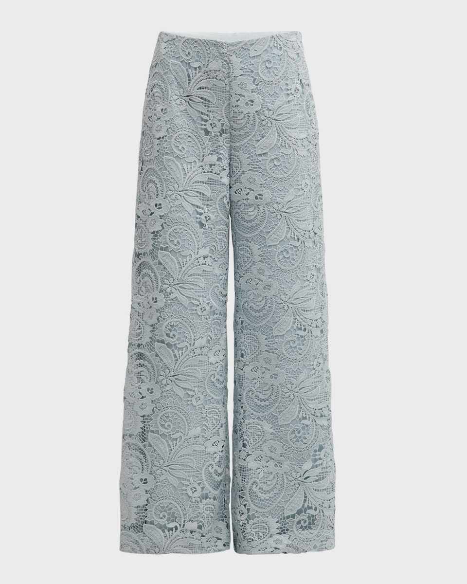 Kat Wide-Leg Floral Lace Pants